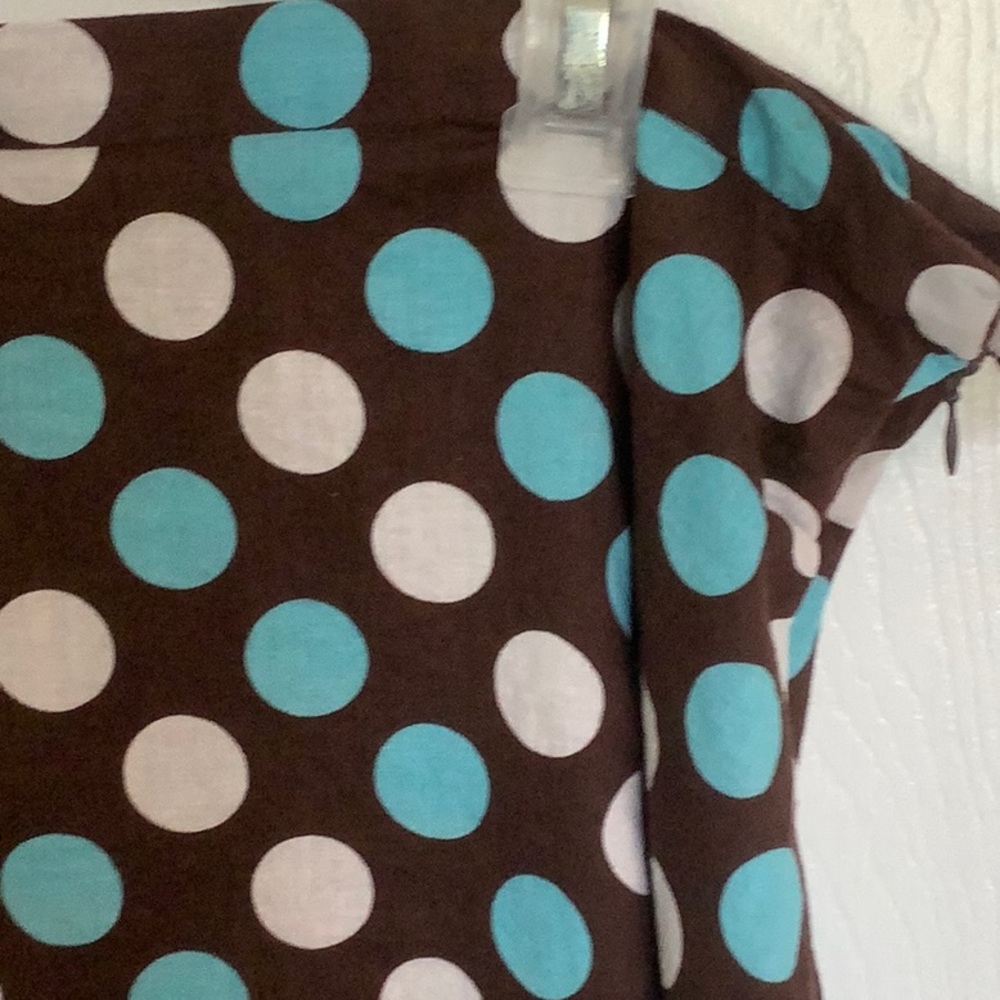 ❤️UC A-line skirt, brown w/ white & turns circles - Picture 2 of 5